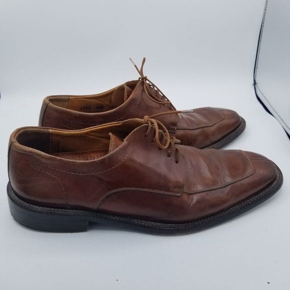 Mens Oxford shoes 9.5 Cole Haan Wooden Soles Brown Lace Up lacers Italy - Picture 14 of 14